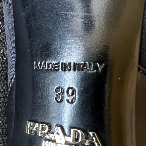 WOMEN'S PRADA HALF SOCK LEATHER LOAFER BOOT - Picture 5 of 7